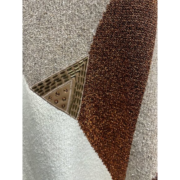 Vintage Private Party Sweater Silk Angora Blend Sequins Geometric Design M - Picture 4 of 6